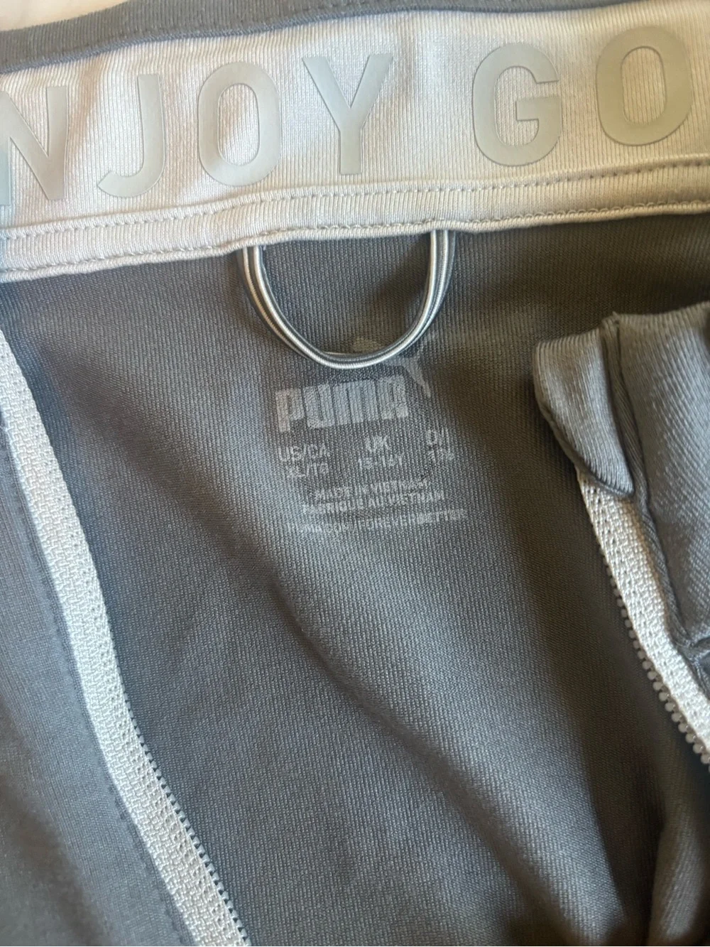 Puma Men's Gray Quarter-Zip Performance Jacket